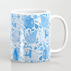 Winter Forest Woodland Animals in Blue Coffee Mug Gallery Image 1