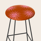 Freckled Suns - pink and rust Stool Gallery Image 2