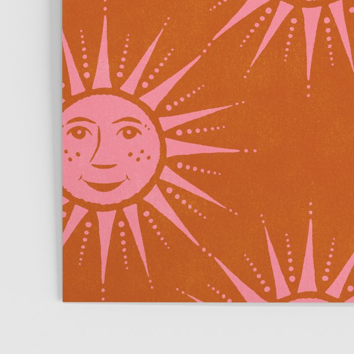 Freckled Suns - pink and rust Poster Gallery Image 3