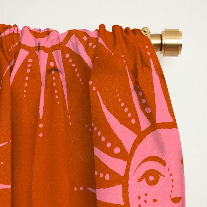 Freckled Suns - pink and rust Window Curtain Gallery Image 2