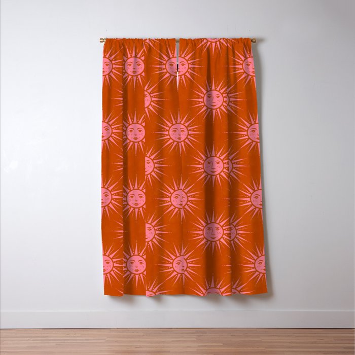 Freckled Suns - pink and rust Window Curtain Gallery Image 3