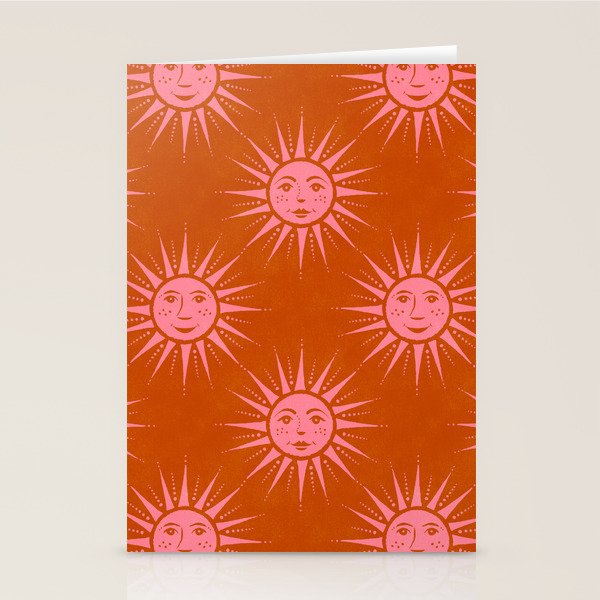 Freckled Suns - pink and rust Stationery Card Gallery Image 2