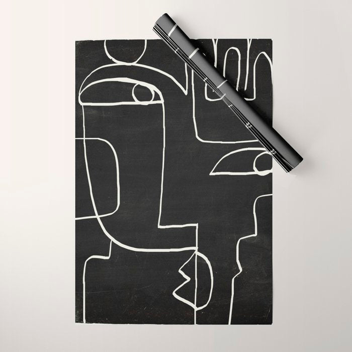 Abstract line art / Face 10 Wrapping Paper Gallery Image 1