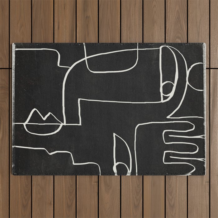 Abstract line art / Face 10 Outdoor Rug Gallery Image 1
