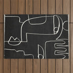 Abstract line art / Face 10 Outdoor Rug Gallery Image 1