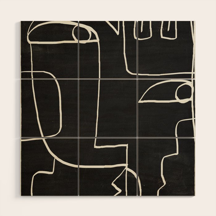 Abstract line art / Face 10 Wood Wall Art Gallery Image 1