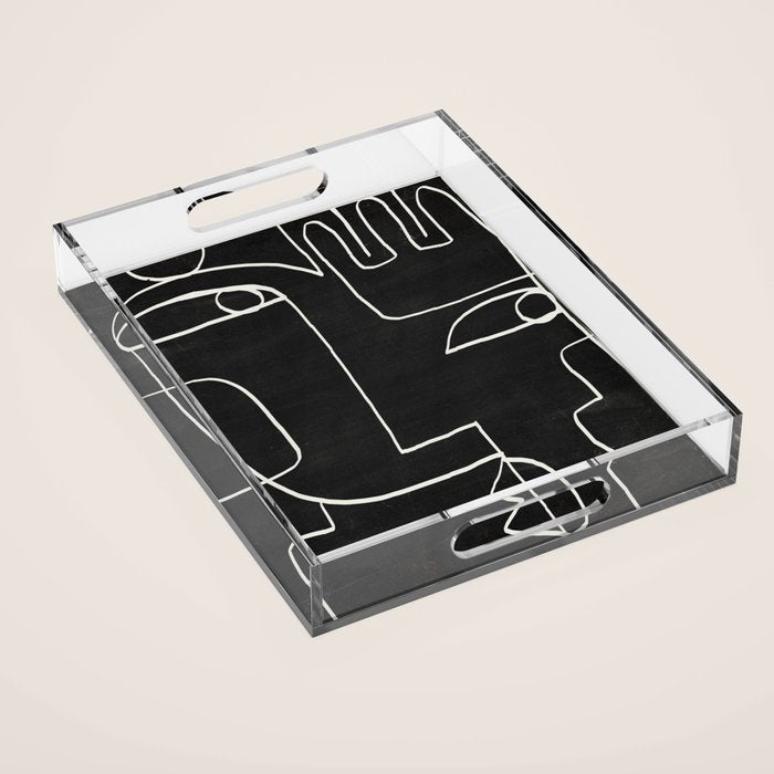 Abstract line art / Face 10 Acrylic Tray Gallery Image 1