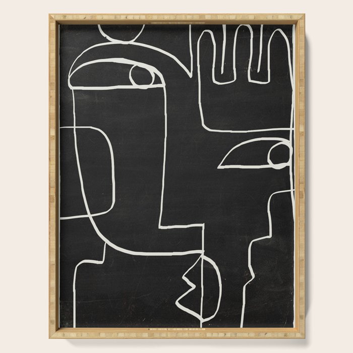 Abstract line art / Face 10 Serving Tray Gallery Image 1