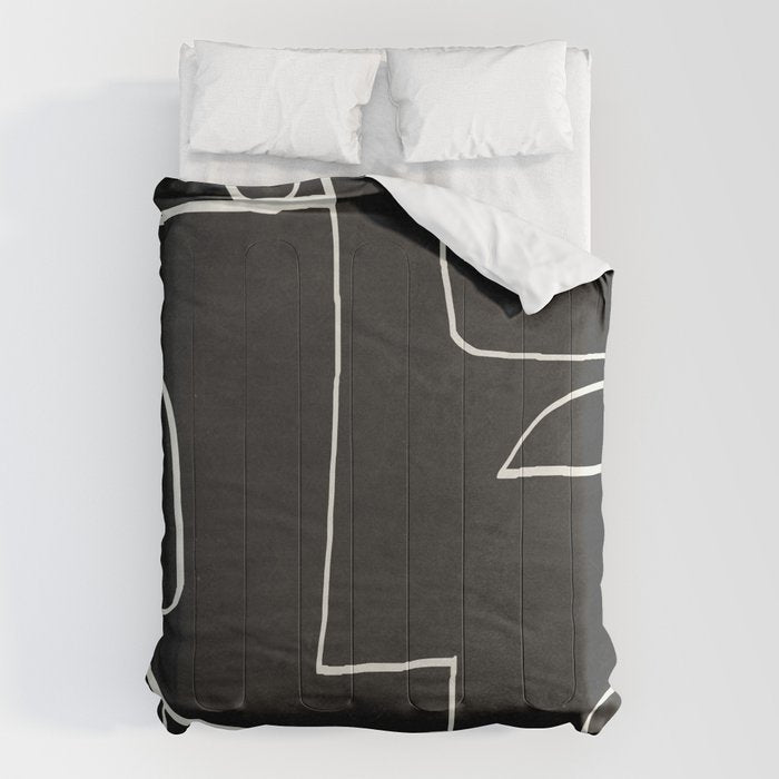 Abstract line art / Face 10 Comforter Gallery Image 1