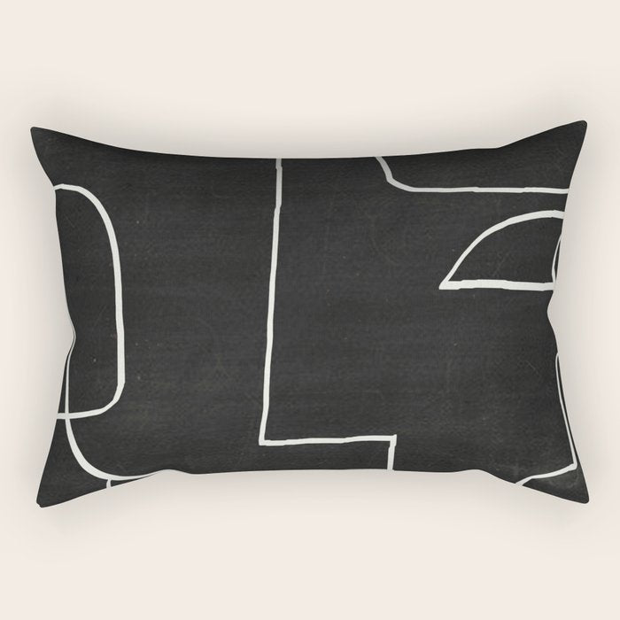 Abstract line art / Face 10 Rectangular Pillow Gallery Image 1