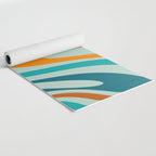 Wavy Loops Retro Abstract Pattern in Teal Aqua Orange Yoga Mat Gallery Image 2