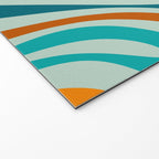 Wavy Loops Retro Abstract Pattern in Teal Aqua Orange Welcome Mat Gallery Image 2