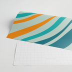 Wavy Loops Retro Abstract Pattern in Teal Aqua Orange Wrapping Paper Gallery Image 2