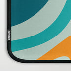 Wavy Loops Retro Abstract Pattern in Teal Aqua Orange Laptop Sleeve Gallery Image 3