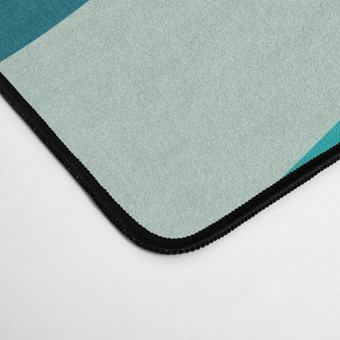 Wavy Loops Retro Abstract Pattern in Teal Aqua Orange Desk Mat Gallery Image 4