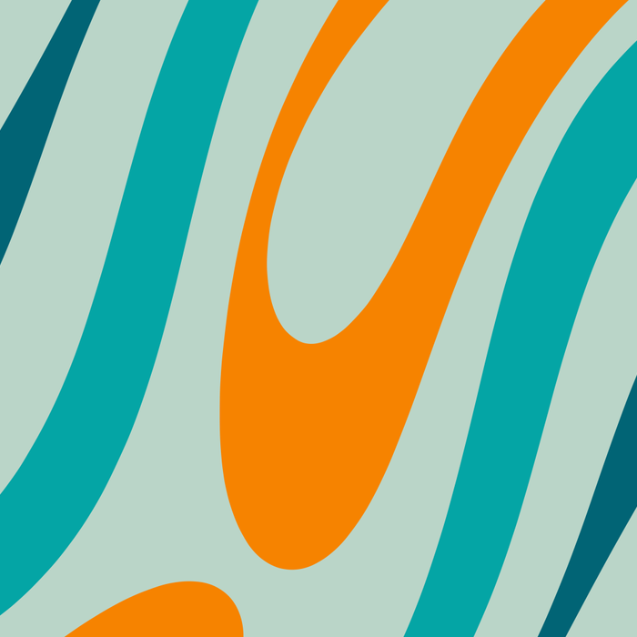 Wavy Loops Retro Abstract Pattern in Teal Aqua Orange Coffee Mug Gallery Image 2