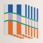 Wavy Stripe Abstract Art  Colorful Geometric Flow in Orange Blue Lilac and Teal Wrapping Paper Gallery Image 3