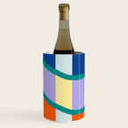 Wavy Stripe Abstract Art  Colorful Geometric Flow in Orange Blue Lilac and Teal Wine Chiller Gallery Image 3