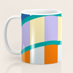 Wavy Stripe Abstract Art  Colorful Geometric Flow in Orange Blue Lilac and Teal Coffee Mug Gallery Image 3
