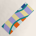 Wavy Stripe Abstract Art  Colorful Geometric Flow in Orange Blue Lilac and Teal Yoga Mat Gallery Image 1