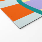 Wavy Stripe Abstract Art  Colorful Geometric Flow in Orange Blue Lilac and Teal Welcome Mat Gallery Image 2