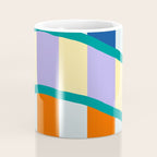 Wavy Stripe Abstract Art  Colorful Geometric Flow in Orange Blue Lilac and Teal Coffee Mug Gallery Image 4
