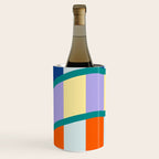 Wavy Stripe Abstract Art  Colorful Geometric Flow in Orange Blue Lilac and Teal Wine Chiller Gallery Image 2