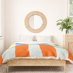 Wavy Stripe Abstract Art  Colorful Geometric Flow in Orange Blue Lilac and Teal Duvet Cover Gallery Image 3