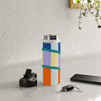 Wavy Stripe Abstract Art  Colorful Geometric Flow in Orange Blue Lilac and Teal Water Bottle Gallery Image 4