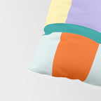 Wavy Stripe Abstract Art  Colorful Geometric Flow in Orange Blue Lilac and Teal Pillow Sham Gallery Image 4