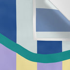 Wavy Stripe Abstract Art  Colorful Geometric Flow in Orange Blue Lilac and Teal Wall Tapestry Gallery Image 3