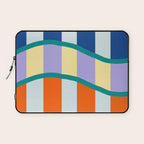 Wavy Stripe Abstract Art  Colorful Geometric Flow in Orange Blue Lilac and Teal Laptop Sleeve Gallery Image 1