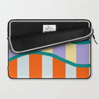Wavy Stripe Abstract Art  Colorful Geometric Flow in Orange Blue Lilac and Teal Laptop Sleeve Gallery Image 2