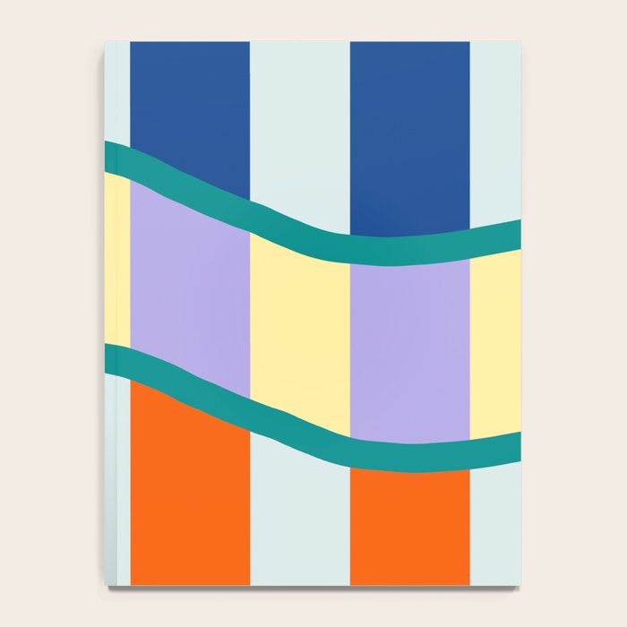Wavy Stripe Abstract Art  Colorful Geometric Flow in Orange Blue Lilac and Teal Notebook Gallery Image 4