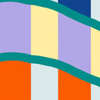 Wavy Stripe Abstract Art  Colorful Geometric Flow in Orange Blue Lilac and Teal Coffee Mug Gallery Image 2