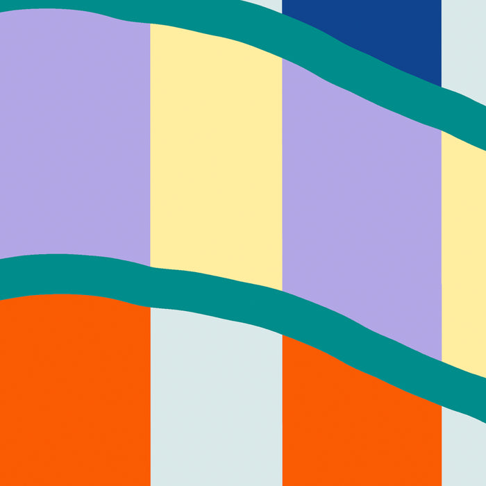 Wavy Stripe Abstract Art  Colorful Geometric Flow in Orange Blue Lilac and Teal Coffee Mug Gallery Image 2