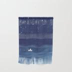 blue ocean waves, sailboat ocean stars Wall Hanging Gallery Image 1