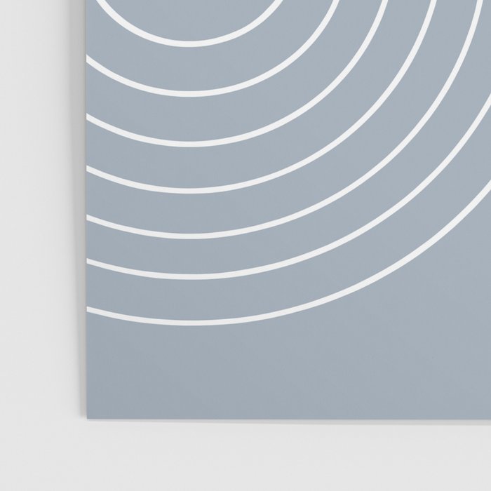 Minimal Line Curvature LXXVII Natural Blue Mid Century Modern Arch Abstract Poster Gallery Image 3