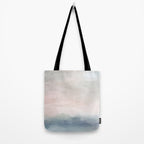 Atlantic Ocean Sunrise II - Blush Pink Mint Sky Baby Blue Abstract Sky, Water Clouds Painting Tote Bag Gallery Image 2