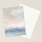 Atlantic Ocean Sunrise II - Blush Pink Mint Sky Baby Blue Abstract Sky, Water Clouds Painting Stationery Card Gallery Image 2
