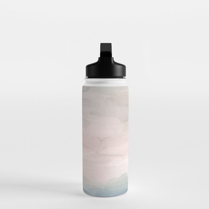 Atlantic Ocean Sunrise II - Blush Pink Mint Sky Baby Blue Abstract Sky, Water Clouds Painting Water Bottle Gallery Image 3