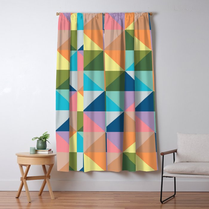 Pastel triangles Window Curtain Gallery Image 5