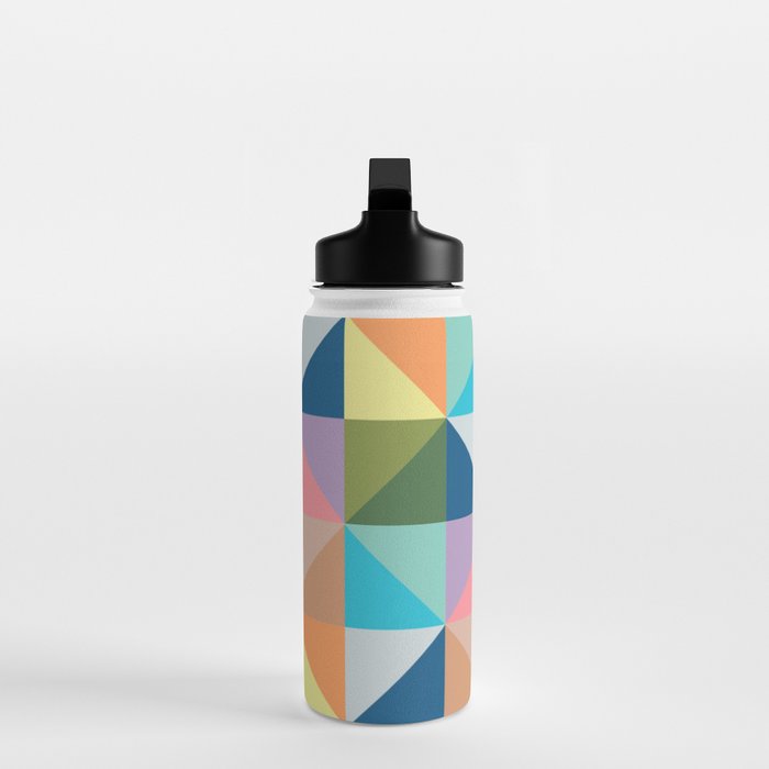 Pastel triangles Water Bottle Gallery Image 3