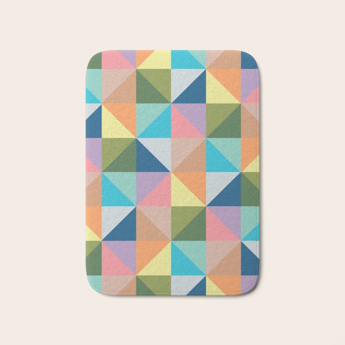 Pastel triangles Bath Mat Gallery Image 1