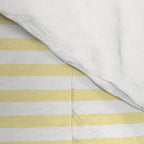 Fine Stripes Narrow Stripe Pattern in Light Butter Yellow and White Comforter Gallery Image 4
