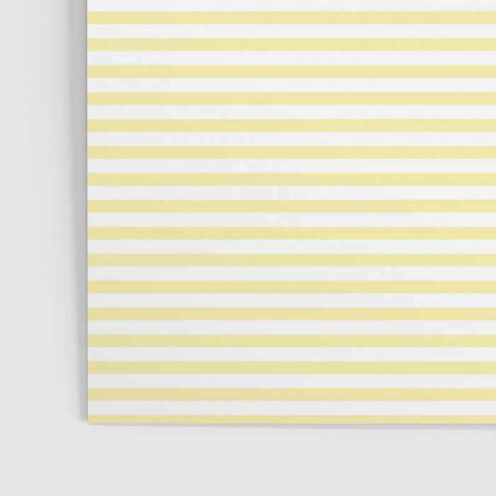 Fine Stripes Narrow Stripe Pattern in Light Butter Yellow and White Poster Gallery Image 3