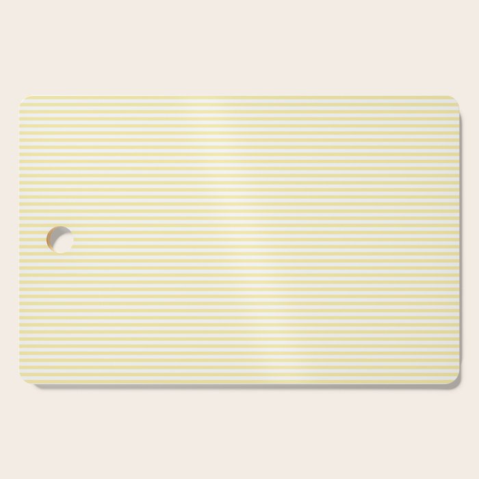 Fine Stripes Narrow Stripe Pattern in Light Butter Yellow and White Cutting Board Gallery Image 1