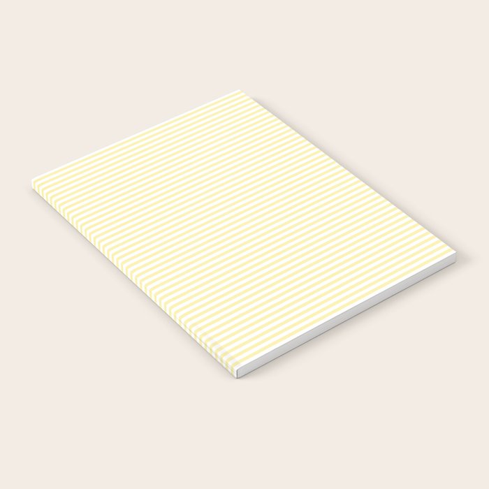 Fine Stripes Narrow Stripe Pattern in Light Butter Yellow and White Notebook Gallery Image 2