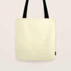 Fine Stripes Narrow Stripe Pattern in Light Butter Yellow and White Tote Bag Gallery Image 1