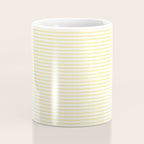 Fine Stripes Narrow Stripe Pattern in Light Butter Yellow and White Coffee Mug Gallery Image 4
